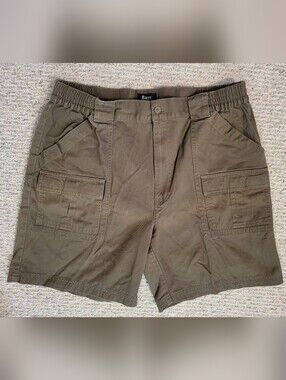Bass Olive Green Casual Cargo Shorts, 36 Waist